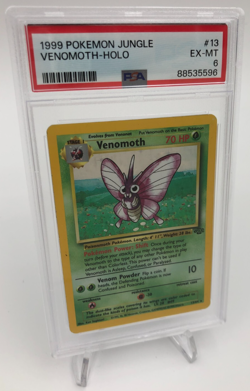 1999 POKEMON JUNGLE Trading Card VENOMOTH HOLO #13/64 graded slab PSA EX-MT 6 - Image 1