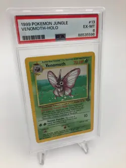 1999 POKEMON JUNGLE Trading Card VENOMOTH HOLO #13/64 graded slab PSA EX-MT 6 - Image 4