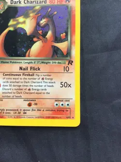 Pokemon Cards: Team Rocket 1st Edition Rare Holo: Dark Charizard 4/82 - Image 5