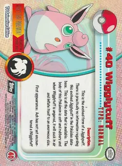 Pokemon Card - 2000 Topps Chrome Series 1 Wigglytuff #40 Holo Foil LP - Image 4