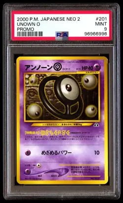 PSA 9 Mint Unown O No. 201 Neo File Discovery 2000 Japanese Graded Card - Image 1