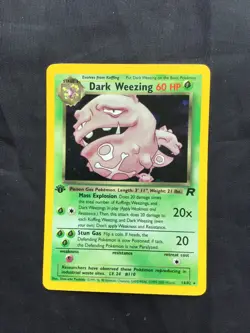 Pokemon Cards: Team Rocket 1st Edition Rare Holo: Dark Weezing 14/82 - Image 1