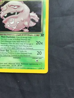 Pokemon Cards: Team Rocket 1st Edition Rare Holo: Dark Weezing 14/82 - Image 5