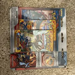 SEALED POKEMON 2014 3-Pack XY FLASHFIRE Blister Booster - Charizard pin - Image 1