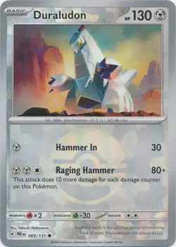 Pokemon TCG Duraludon 069/131 Reverse Holo Pokeball Prismatic Evolutions NM/M - Image 1
