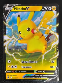 Carte Pokemon Pikachu V 086/264 EB08:Poing de Fusion Epee Bouclier - Image 2