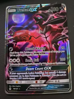 Pokemon TCG Yveltal GX 79/131 Sun & Moon Forbidden Light Holo Full Art Ultra NM - Image 1