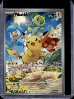 Pokemon Sealed Crimp Error! Pikachu 027 Paldea Evolved Black Star Promo Full Art - Image 1