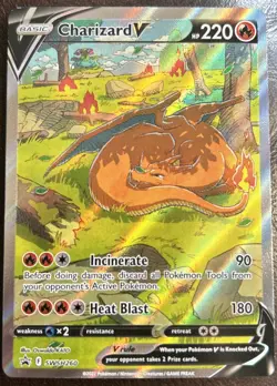 Pokemon TCG: Charizard V SWSH260 UPC Black Star Promo Full Art Ultra Rare NM - Image 1