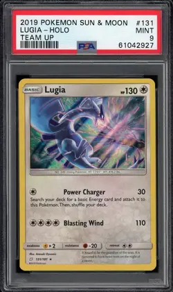 2019 Pokemon SM Sun & Moon Team Up Lugia Holo #131 PSA 9 MINT - Image 1