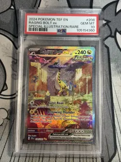 Pokemon Raging Bolt ex Temporal Forces Special Illustration Rare #208 PSA 10 - Image 1