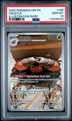 PSA 10 CRUSTLE 186/182 ILLUSTRATION RARE DESTINED RIVALS POKEMON 😍 - Image 1