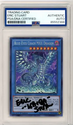 PSA Signed Eric Stuart Yu-Gi-Oh! TCG Blue-Eyes Chaos MAX Dragon MVP1-ENS04 - Image 1