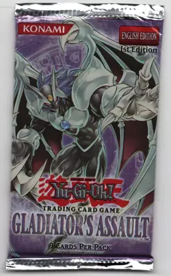 (500833) YUGIOH Gladiator's Assault 1st Edition Sealed Booster Pack - Image 1