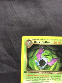 Pokemon Cards: Team Rocket 1st Edition Rare: Dark Golbat 24/82 - Image 2