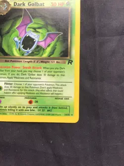 Pokemon Cards: Team Rocket 1st Edition Rare: Dark Golbat 24/82 - Image 4