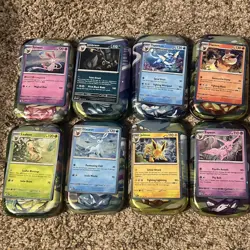 Pokemon Prismatic Cosmo Promo Cards (8) Mini Tin Evolutions Costco Pack - Image 3