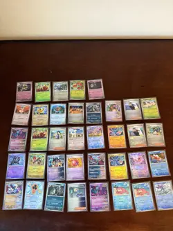 LOT of 37 Poke/Masterball Reverse Holo Pokemon Cards Prismatic Evolutions Eng - Image 1