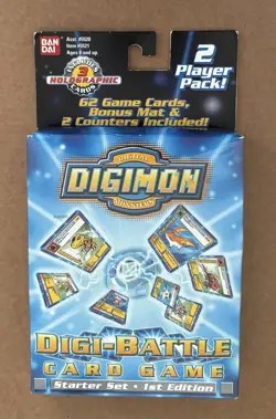 DIGIMON DIGI-BATTLE CARD GAME STARTER SET 1ST EDITION 2 PLAYER PACK SEALED BOX - Image 1
