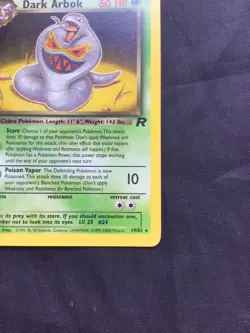 Pokemon Cards: Team Rocket 1st Edition Rare: Dark Arbok 19/82 - Image 4
