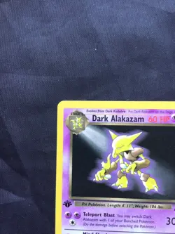 Pokemon Cards: Team Rocket 1st Edition Rare: Dark Alakazam 18/82 - Image 2