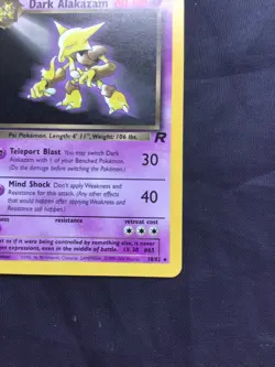 Pokemon Cards: Team Rocket 1st Edition Rare: Dark Alakazam 18/82 - Image 4