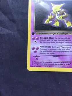 Pokemon Cards: Team Rocket 1st Edition Rare: Dark Alakazam 18/82 - Image 5