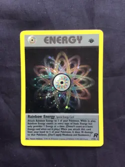 Pokemon Cards: Team Rocket 1st Edition Rare Holo: Rainbow Energy 17/82 - Image 1