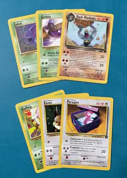 Pokemon TCG: Team Rocket Lot with Dark Machoke & Porygon, Regular, LP (6 Cards) - Image 1