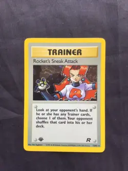 Pokemon Cards: Team Rocket 1st Edition Rare Holo: Rocket's Sneak Attack 16/82 - Image 1