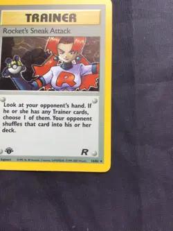 Pokemon Cards: Team Rocket 1st Edition Rare Holo: Rocket's Sneak Attack 16/82 - Image 5