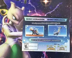 Pokemon Scarlet and Violet Shiny Koraidon OR Miraidon Gamestop Promo Card Code - Image 1