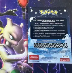 Pokemon Scarlet and Violet Shiny Koraidon OR Miraidon Gamestop Promo Card Code - Image 2