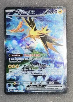 Pokemon TCG Zapdos EX 202/165 Scarlet & Violet 151 SIR Holo NM Card English - Image 1