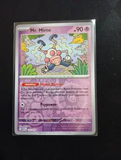 Pokemon TCG Mr. Mime Scarlet & Violet Reverse Holo Holo Rare Card 122/165 - Image 1