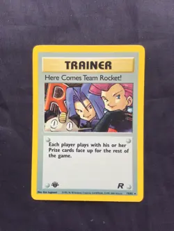 Pokemon Cards: Team Rocket 1st Edition Rare Holo: Here Comes Team Rocket! 15/82 - Image 1