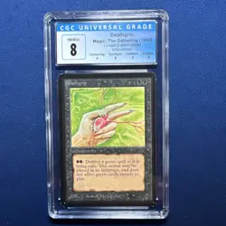 MTG BETA U K Deathgrip CGC 8 Quad+ NM/Mint ( Mint centering) 1993 - Image 1