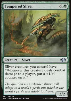 MTG Magic the Gathering Tempered Sliver (183/316) Modern Horizons LP - Image 1
