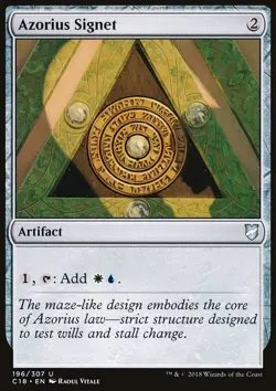 MTG Magic the Gathering Azorius Signet (196/334) Commander 2018 LP - Image 1