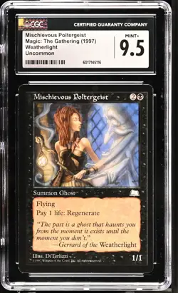 MISCHIEVOUS POLTERGEIST Weatherlight CGC 9.5 Vintage MTG [Nostalgium] - Image 1