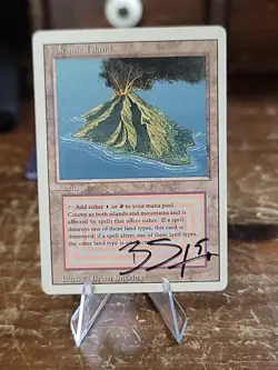 Volcanic island Revised MTG Magic the Gathering Dual Land Brian Snoddy SIGNED - Image 1