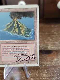 Volcanic island Revised MTG Magic the Gathering Dual Land Brian Snoddy SIGNED - Image 4