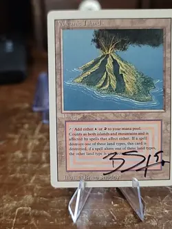 Volcanic island Revised MTG Magic the Gathering Dual Land Brian Snoddy SIGNED - Image 5