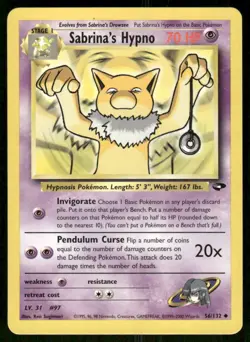 Pokemon Tcg Sabrina's Hypno #56 Pokemon Gym Challenge LP - Image 1