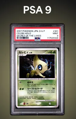Celebi HOLO Unlimited Diamond & Pearl Secret Of The Lakes Pokemon (2007) - PSA 9 - Image 1