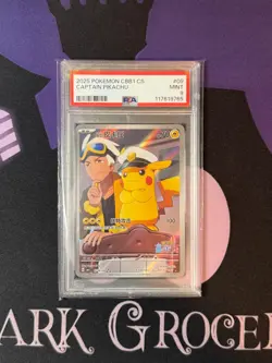 2025 POKEMON SIMPLIFIED CHINESE CBB1 C-GEM PACK VOL 1 #09 CAPTAIN PIKACHU PSA 9 - Image 1
