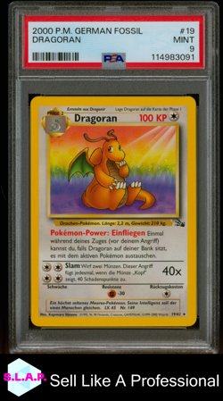 DRAGORAN POKEMON GERMAN FOSSIL 2000 19 PSA 9 - Image 1