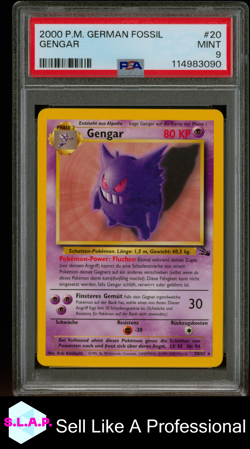 GENGAR POKEMON GERMAN FOSSIL 2000 20 PSA 9 - Image 1