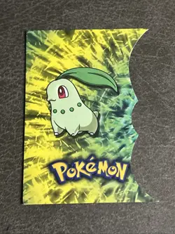 2001 Topps Pokemon Chikorita #152 Johto Series 1 Die Cut-Embossed Blue Label - Image 1
