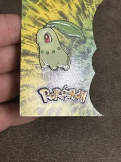 2001 Topps Pokemon Chikorita #152 Johto Series 1 Die Cut-Embossed Blue Label - Image 3